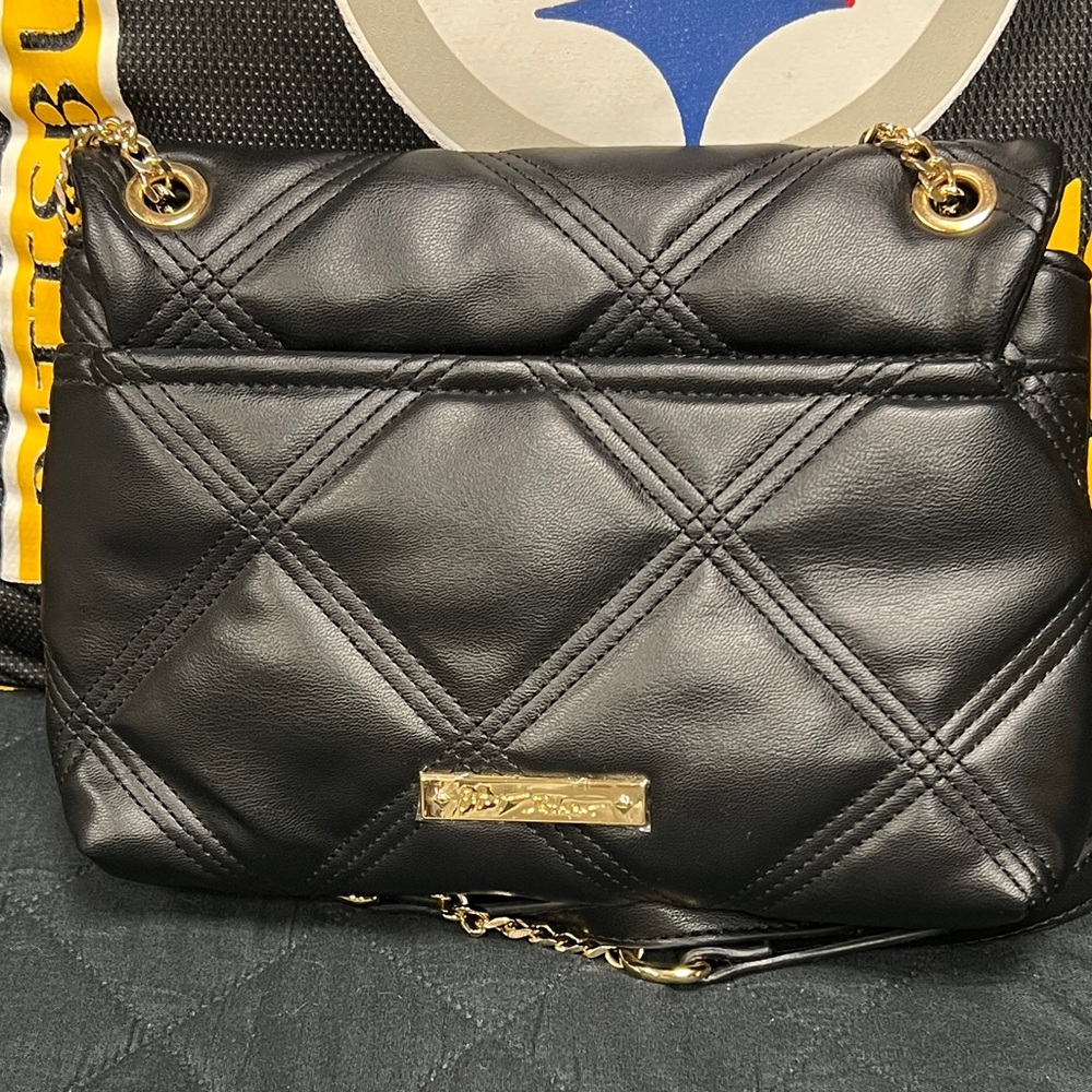 Betsey Johnson Black Quilted Shoulder Bag - Picture 4 of 8